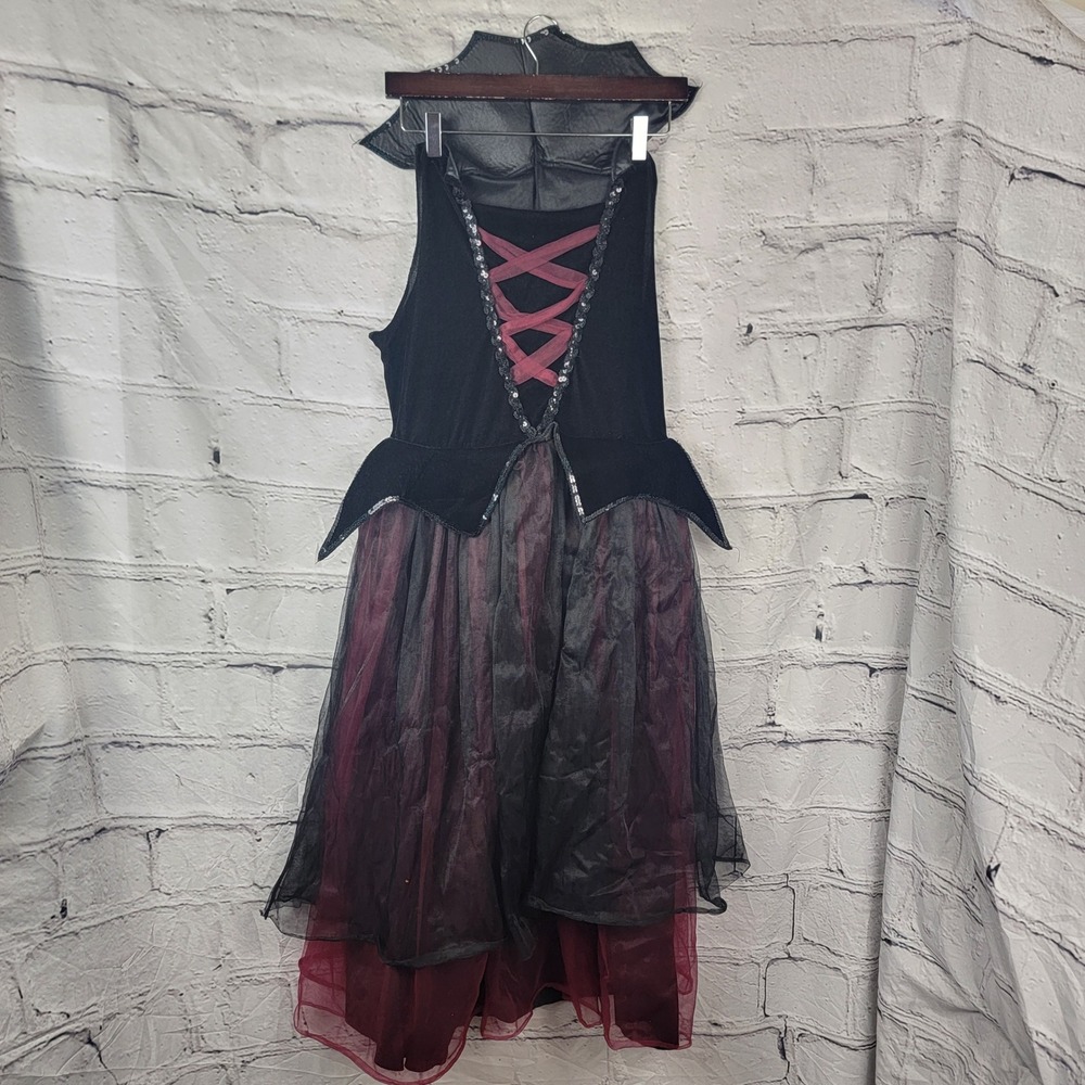 Girls Kids Vampire‎ Costume Dress with Collar Halloween Outfit Girls Size XL